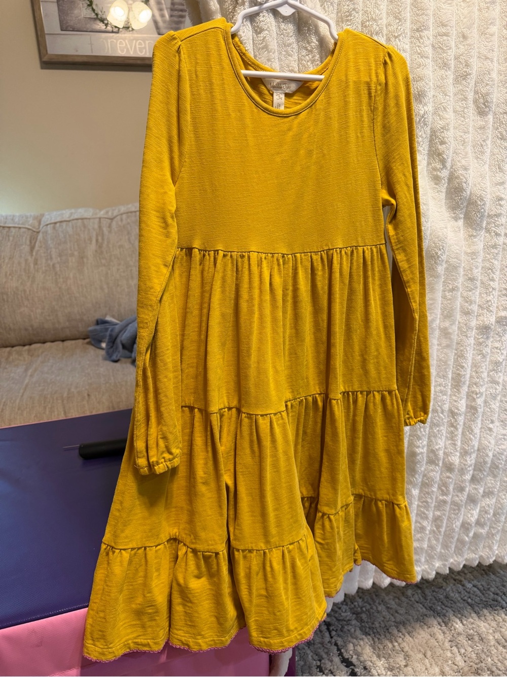 Matilda Jane Mustard Yellow Tiered Long-Sleeve Dress